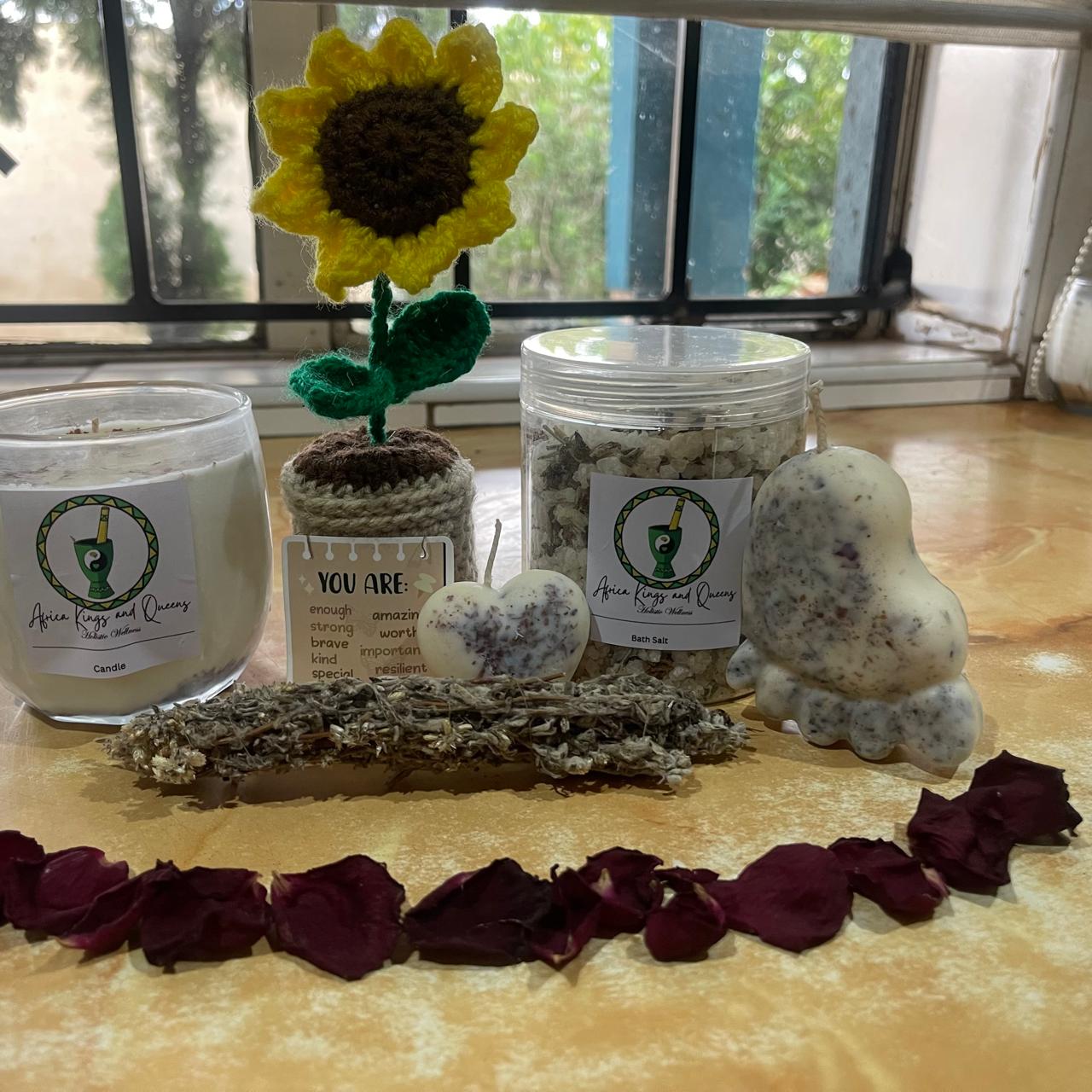 Candle, Crochet Flower & Impepho Set
