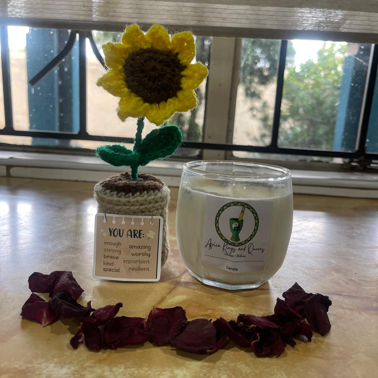 Crochet Flower & Candle Set