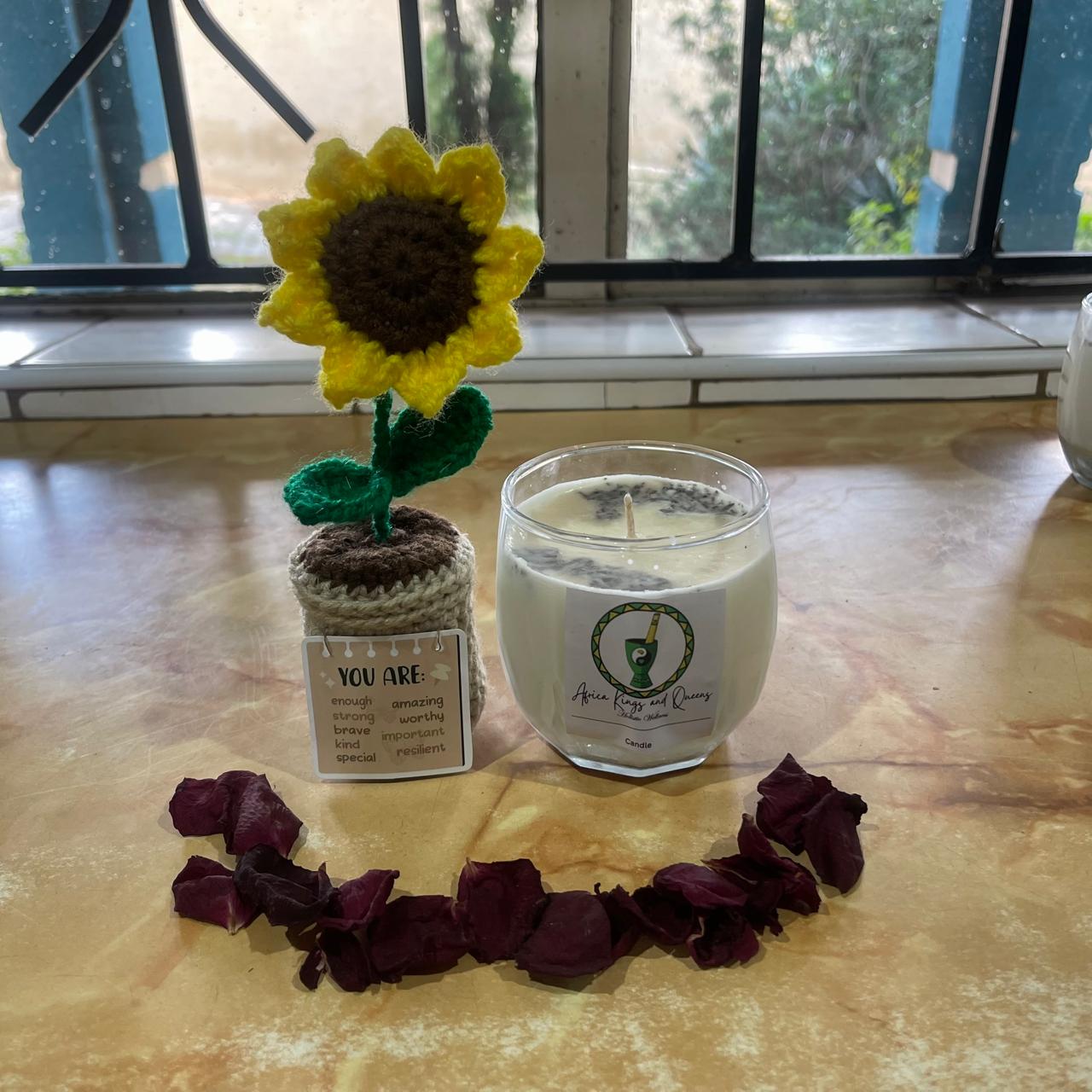 Crochet Flower & Candle Set